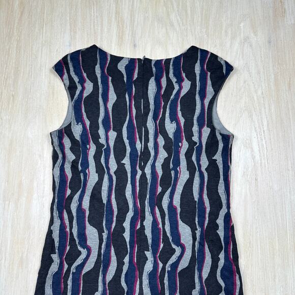 Trina Turk Multicolor Wave Stripe Print Career Office Sleeveless Shift Dress 6 - Picture 12 of 13
